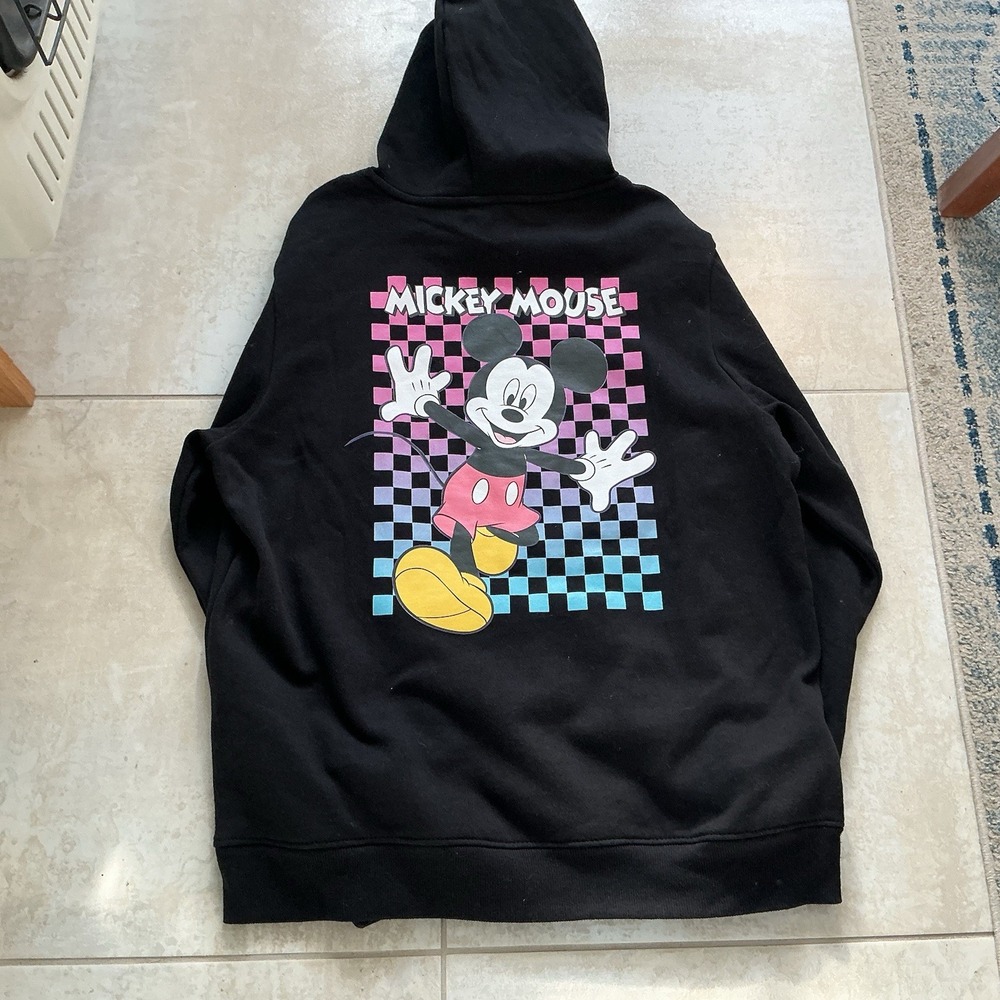 Neff Disney Mickey Mouse Black Fleece Hoodie Men's L Pullover Cartoon‎ Graphic